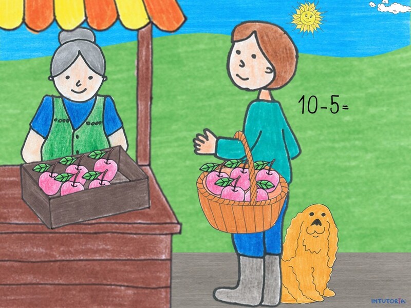 Spiel 1 - Subtraktion Obst 1