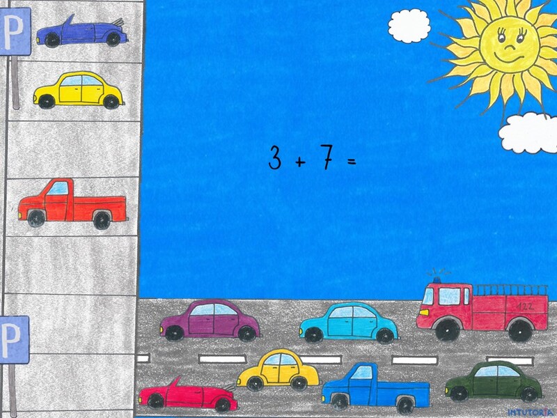 Spiel 1 - Addition Autos 1